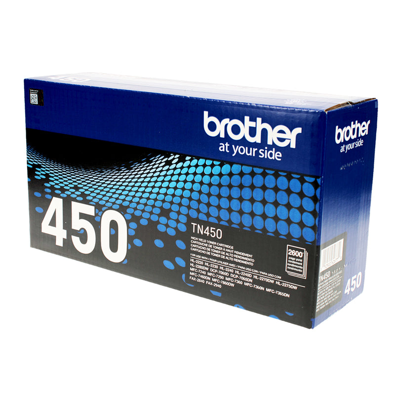 OEM Brother (TN450) Toner Cartridge, Black, 2.6K High Yield