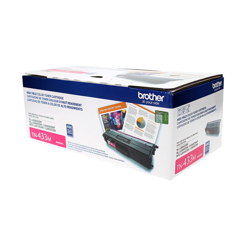OEM Brother (TN433M) Toner Cartridge, Magenta, 4K High Yield