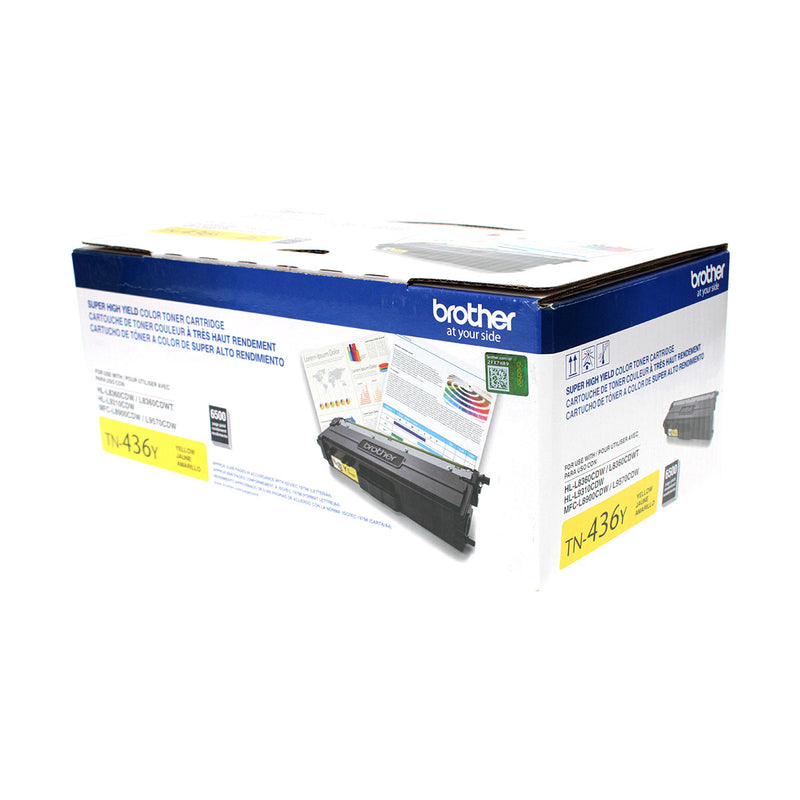 OEM Brother (TN436Y) Toner Cartridge, Yellow, 6.5K Extra High Yield