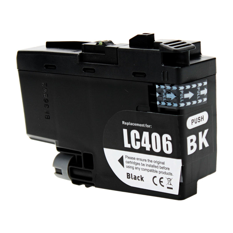 Compatible Brother LC406BK Inkjet Cartridge, Black, 3000 Yield
