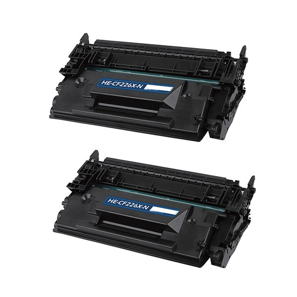 Compatible HP 26X (CF226X) Toner Cartridge, Black, 9K High Yield, 2 Cartridge Value Pack