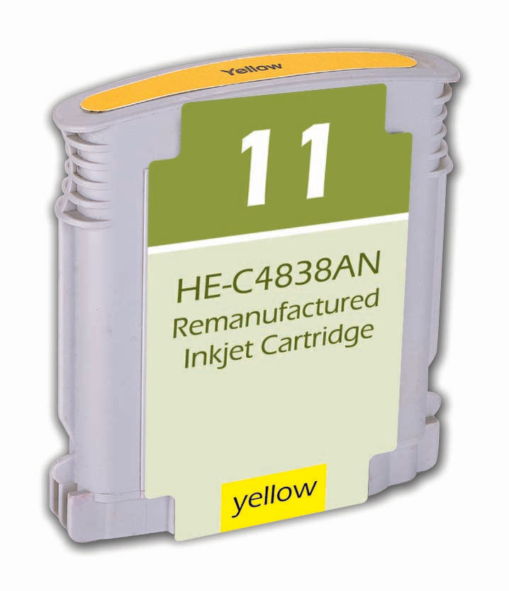 Remanufactured HP 11 (C4838AN) InkJet Cartridge, Yellow, 28ML