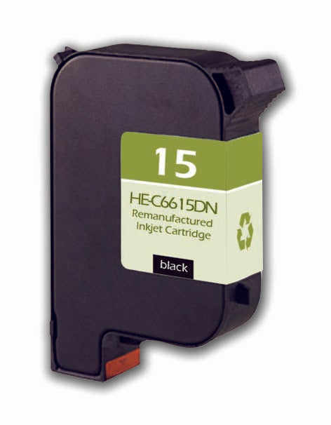 Remanufactured HP 15 (C6615DN) InkJet Cartridge, Black, 42ML