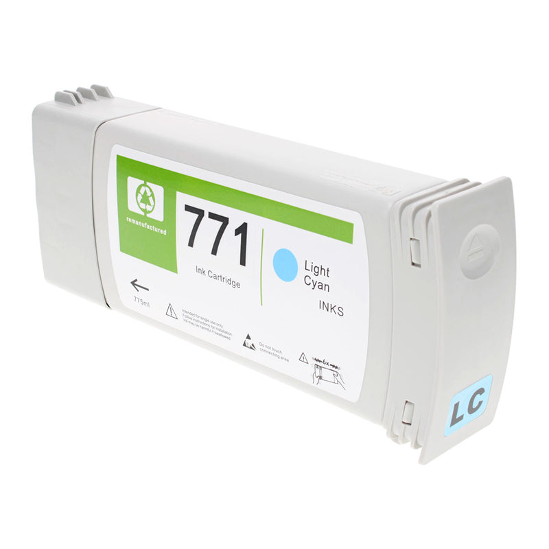 Remanufactured HP 771A (B6Y20A) Wide Format, Light Cyan, 775ml