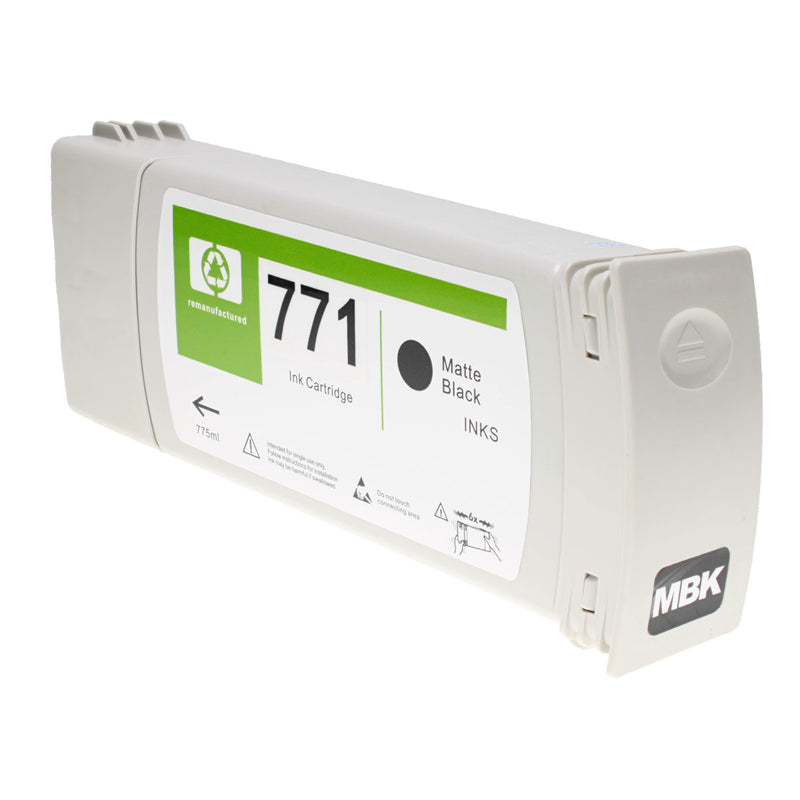 Remanufactured HP 771A (B6Y15A) Wide Format, Matte Black, 775ml Yield