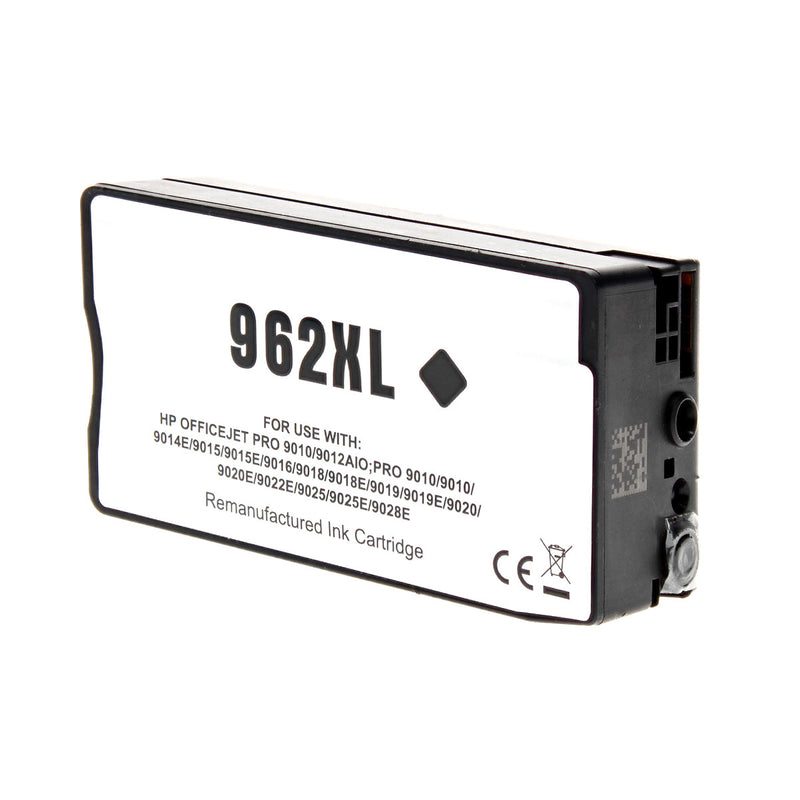 Remanufactured HP 962XL (3JA03AN) InkJet Cartridge, Black, 2K High Yield, New Chip, Firmware Update Enhanced