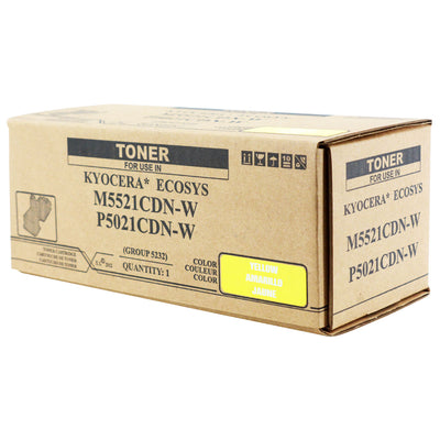 Compatible Kyocera Mita TK-5232Y (1T02R9AUS0) Toner Cartridge, Yellow, 2.2K High Yield, TAA Compliant, Made in USA