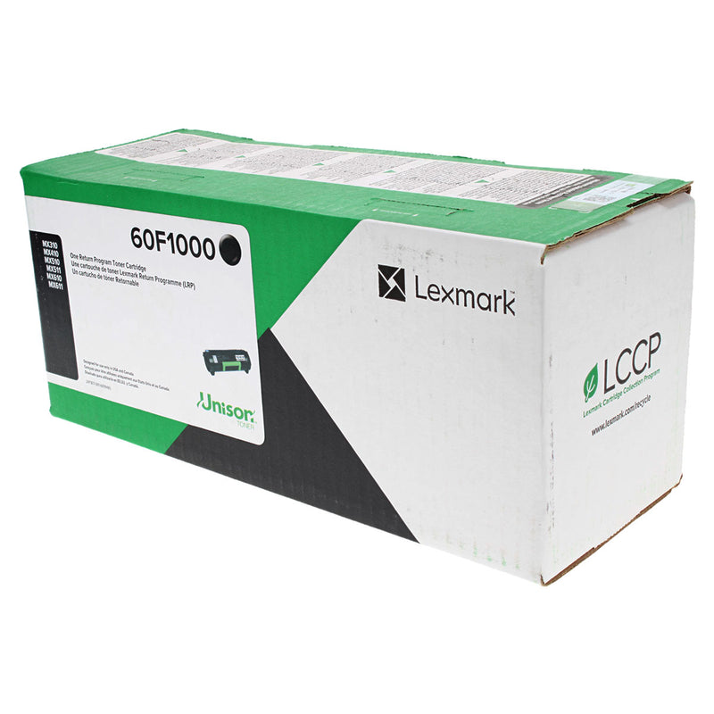OEM Lexmark (60F1000) Toner Cartridge, Black, 2.5K Yield, Return Program