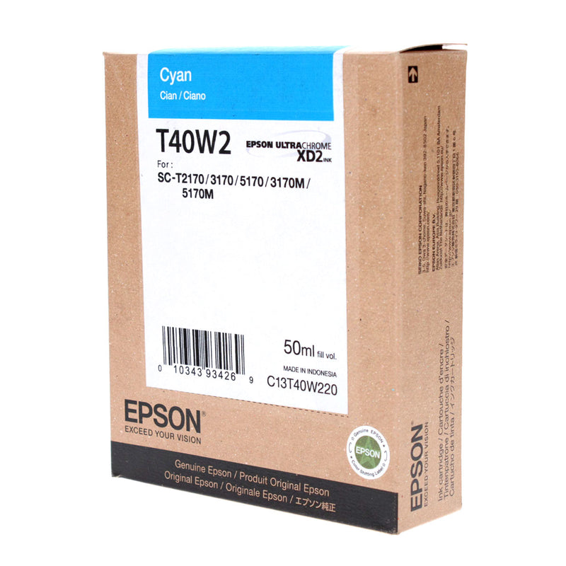 OEM Epson (T40W220) Ink Cartridge, Cyan, 50 Ml
