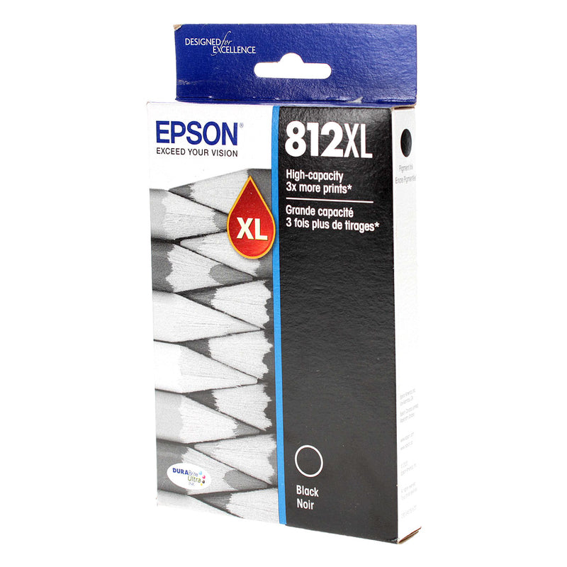 OEM Epson T812XL (T812XL120) InkJet Cartridge, Black, 1.1K Ultra High Yield
