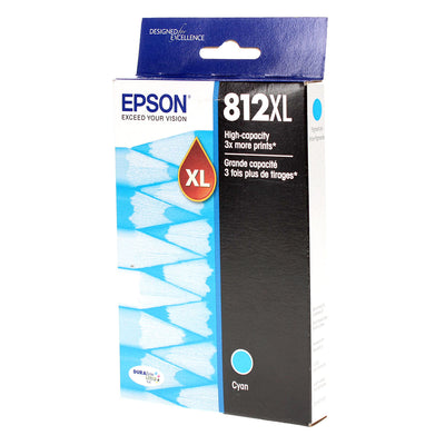 OEM Epson T812XL (T812XL220) InkJet Cartridge, Cyan, 1.1K Ultra High Yield