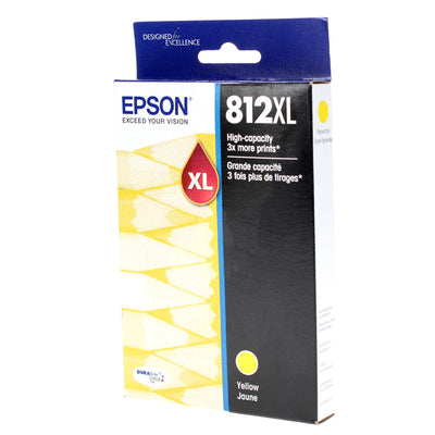 OEM Epson T812XL (T812XL420) InkJet Cartridge, Yellow, 1.1K Ultra High Yield