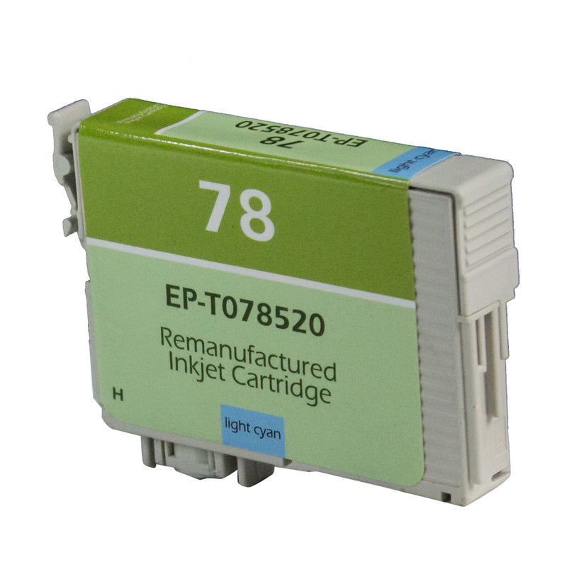 Remanufactured Epson 78 (T078520) InkJet Cartridge, Light Cyan, 9ML