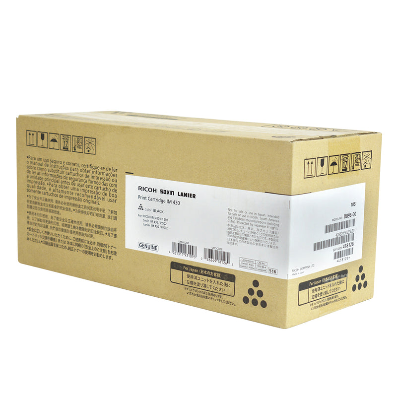 OEM Ricoh (418126, 419078) Toner Cartridge, Black, 17.4K Yield