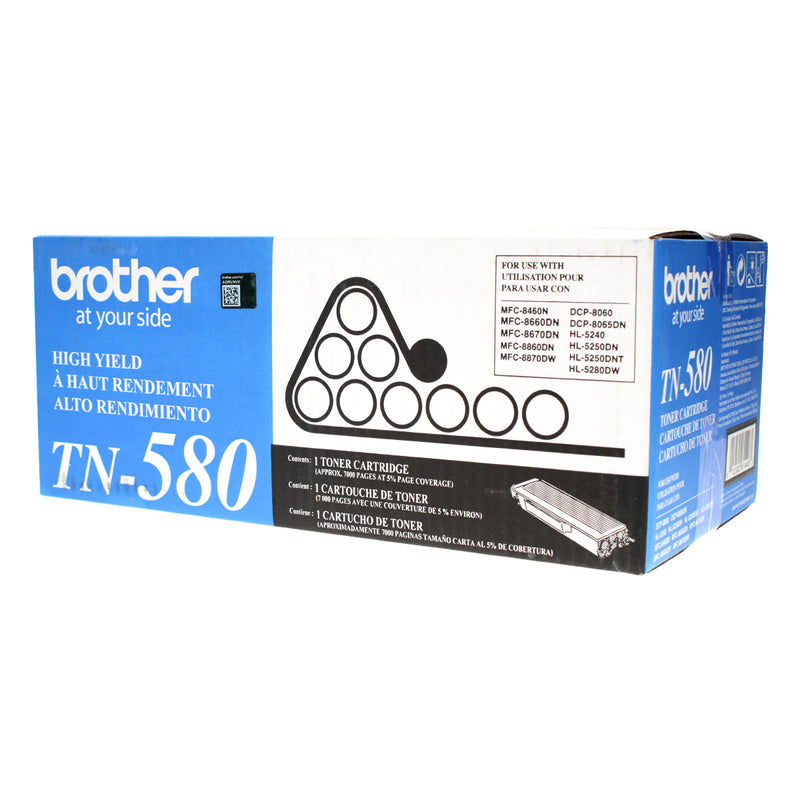 OEM Brother  (TN580) Toner Cartridge, Black, 7K Yield