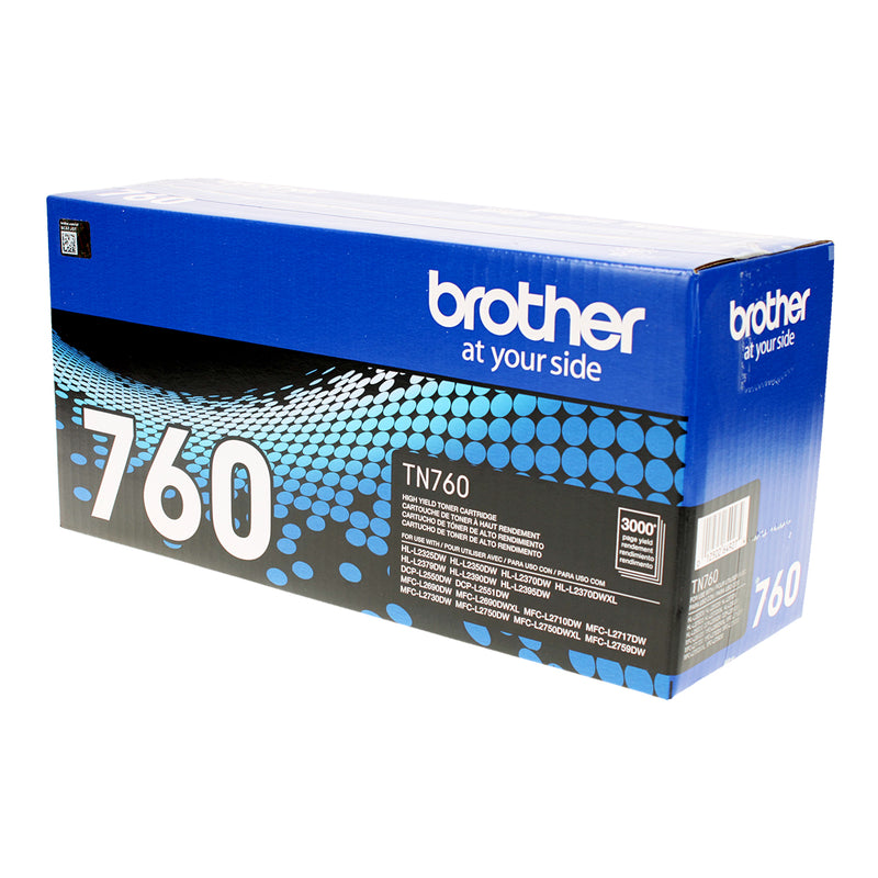 OEM Brother  (TN760) Toner Cartridge, Black, 3K High Yield