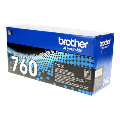 OEM Brother  (TN760) Toner Cartridge, Black, 3K High Yield