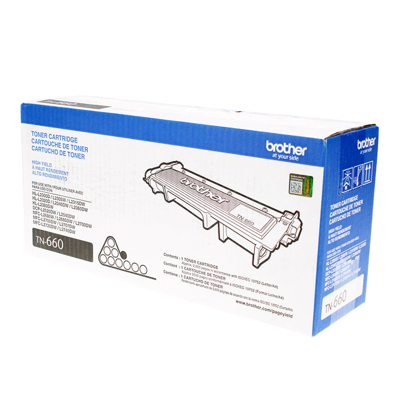 OEM Brother  (TN660) Toner Cartridge, Black, 2.6K High Yield