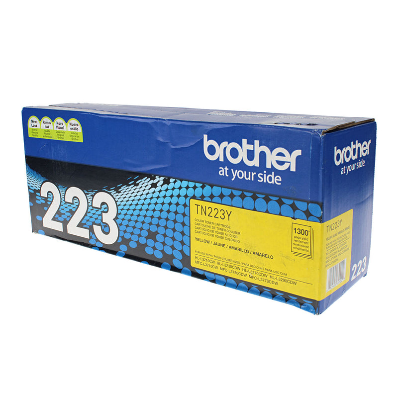 OEM Brother  (TN223Y) Toner Cartridge, Yellow, 1.3K Yield