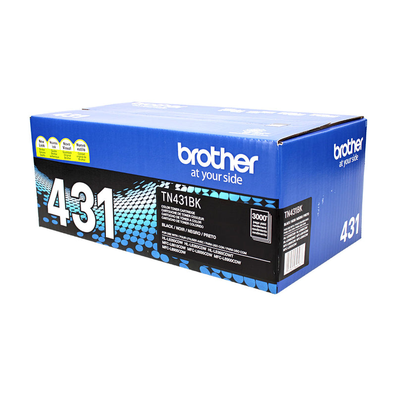 OEM Brother  (TN431BK) Toner Cartridge, Black, 3K Yield