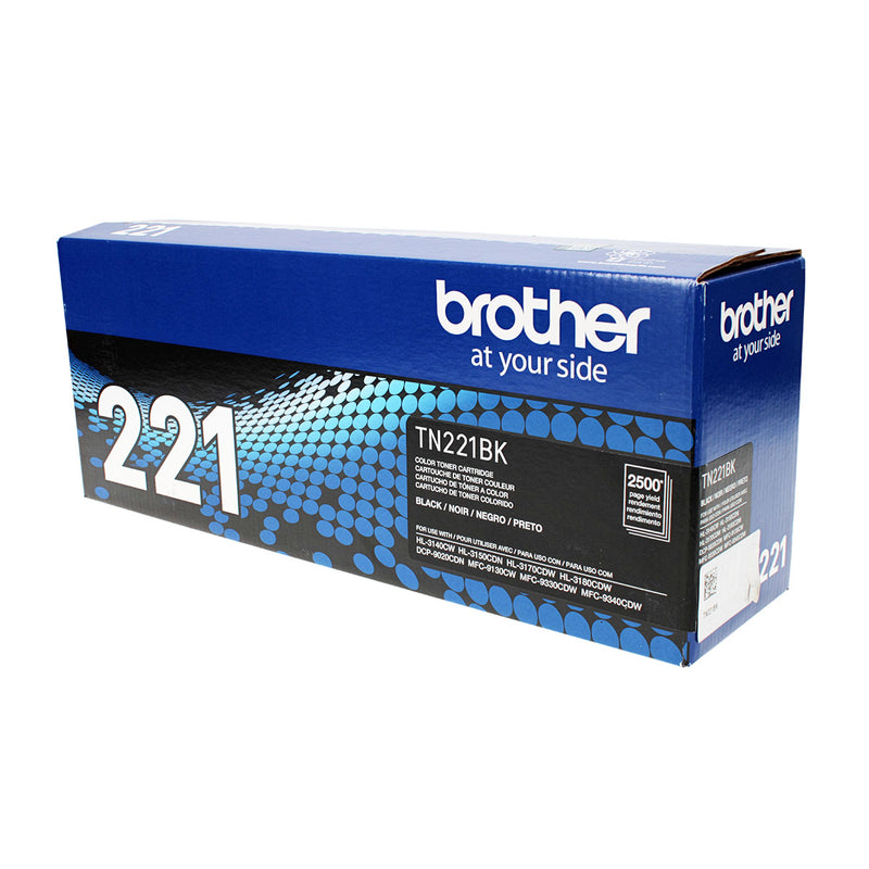 OEM Brother  (TN221BK) Toner Cartridge, Black, 2.5K Yield