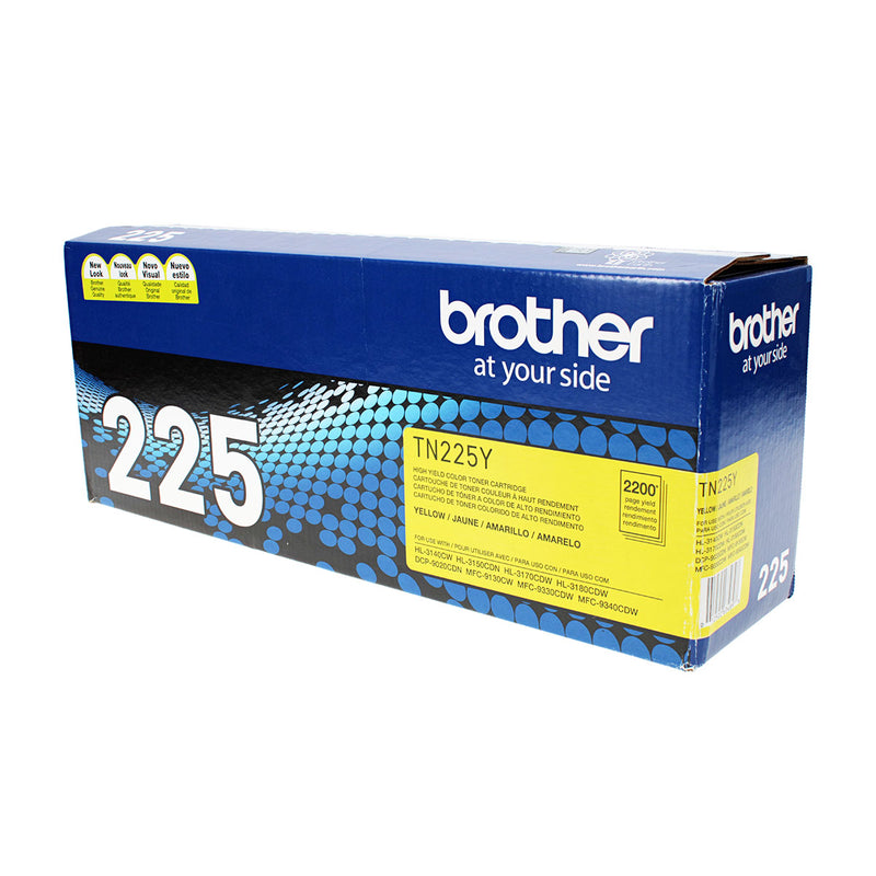 OEM Brother  (TN225Y) Toner Cartridge, Yellow, 2.2K High Yield