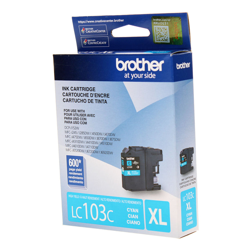 OEM Brother  (LC103C) Inkjet, Cyan, 600 High Yield