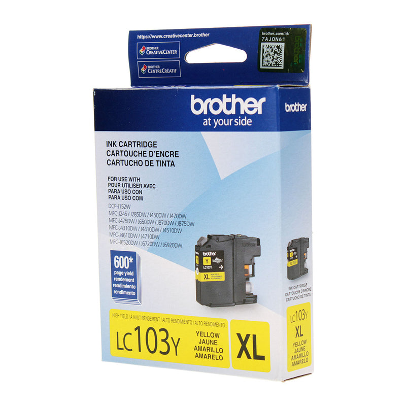 OEM Brother  (LC103Y) Inkjet, Yellow, 600 High Yield