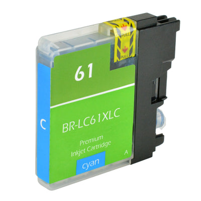 Compatible Brother LC61/LC65 (LC61C/LC65HYC) InkJet Cartridge, Cyan, 1700 High Yield