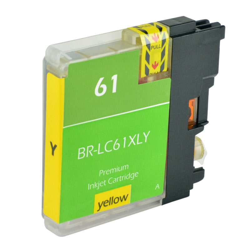 Compatible Brother LC61/LC65 (LC61Y/LC65HYY) InkJet Cartridge, Yellow, 1700 High Yield