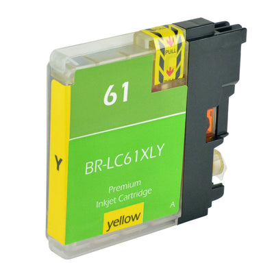 Compatible Brother LC61/LC65 (LC61Y/LC65HYY) InkJet Cartridge, Yellow, 1700 High Yield