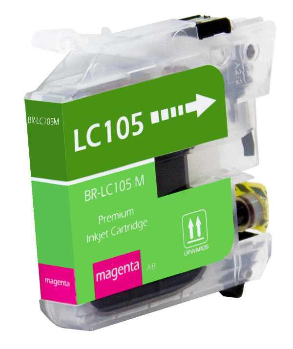 Compatible Brother LC105 (LC105M) InkJet Cartridge, Magenta, 1.2K Super High Yield