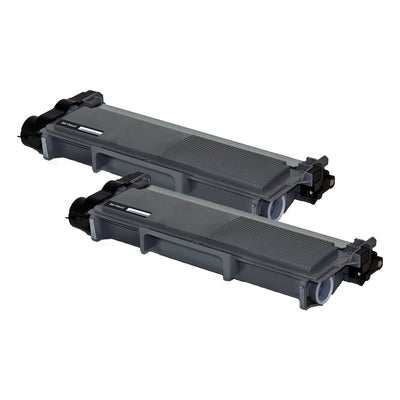 Compatible Brother TN660 (TN660, TN630) Toner Cartridge, Black, 2.6K High Yield, 2 Cartridge Value Pack