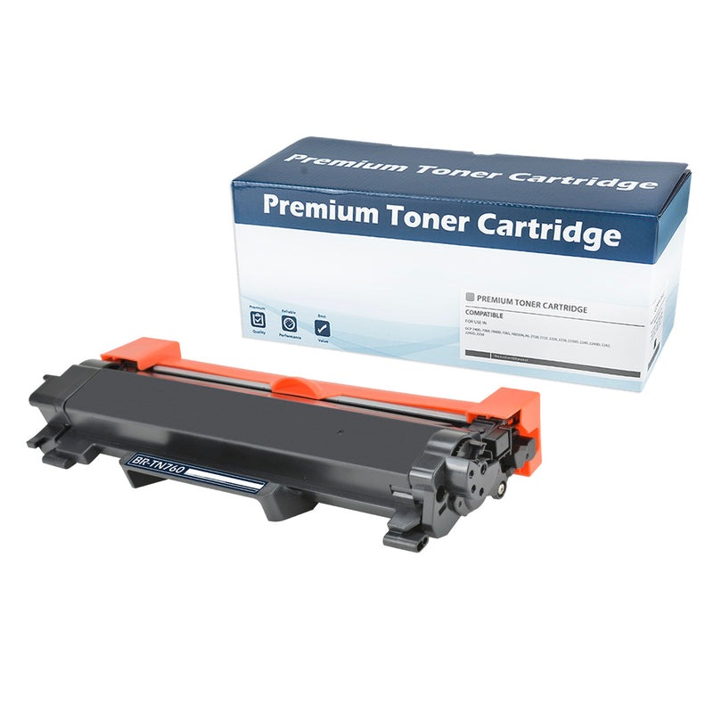 Compatible Brother TN760 (TN760, TN730) Toner Cartridge, Black, 3K High Yield