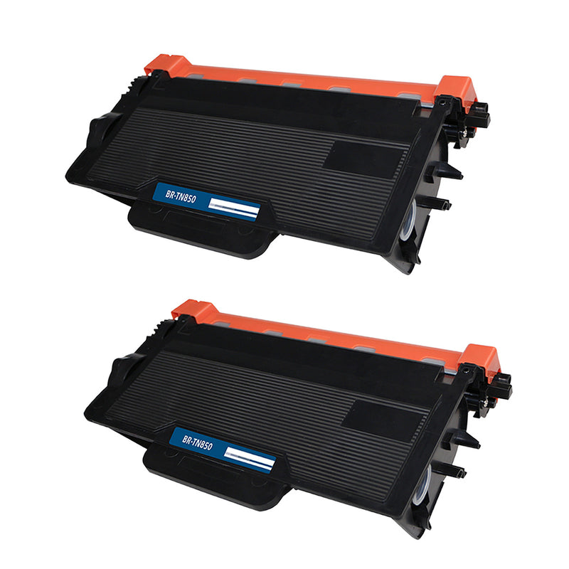 Compatible Brother TN850 (TN850, TN820) Toner Cartridge, Black, 8K High Yield, 2 Cartridge Value Pack