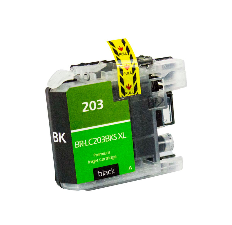 Compatible Brother LC203 XL (LC203BKXL) InkJet Cartridge, Black, 550 High Yield