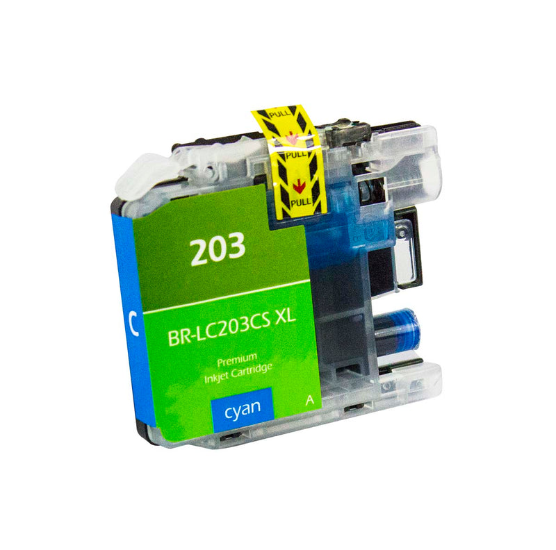 Compatible Brother LC203 XL (LC203CXL) InkJet Cartridge, Cyan, 550 High Yield