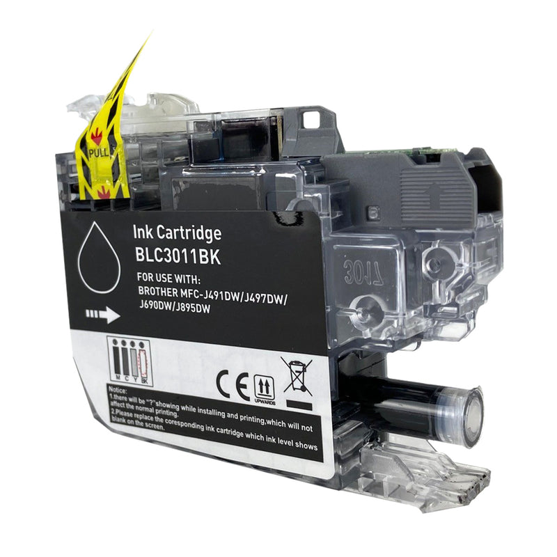 Compatible Brother LC3011 (LC3011BK) InkJet Cartridge, Black, 200 Yield