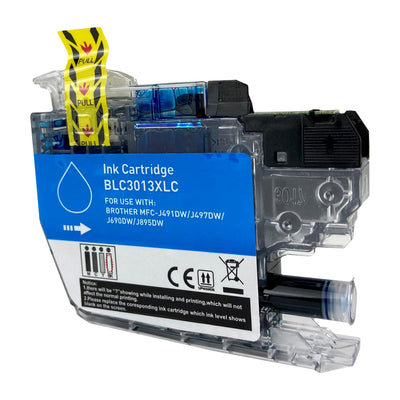 Compatible Brother LC3013 XL (LC3013C) InkJet Cartridge, Cyan, 400 High Yield