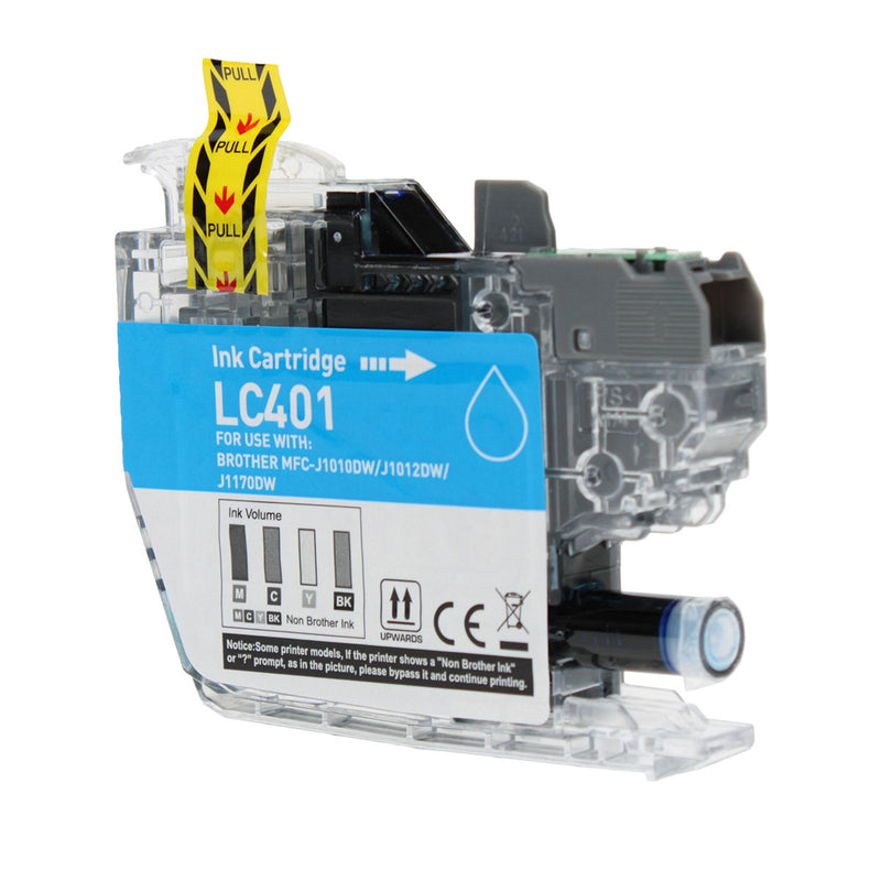 Compatible Brother LC401C Inkjet Cartridge, Cyan, 200 Yield