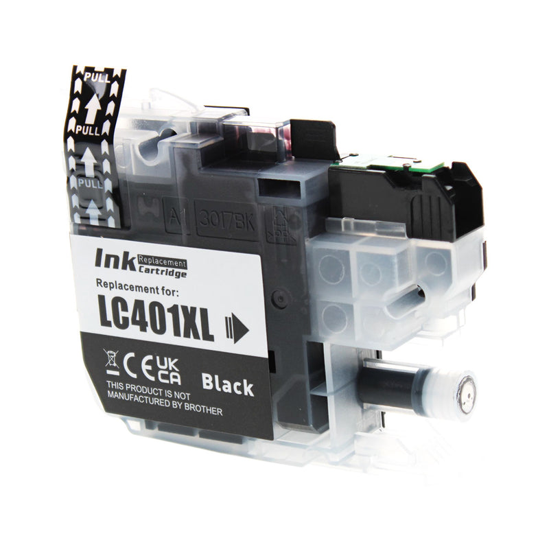 Compatible Brother LC401XLBK Inkjet Cartridge, Black, 500 High Yield