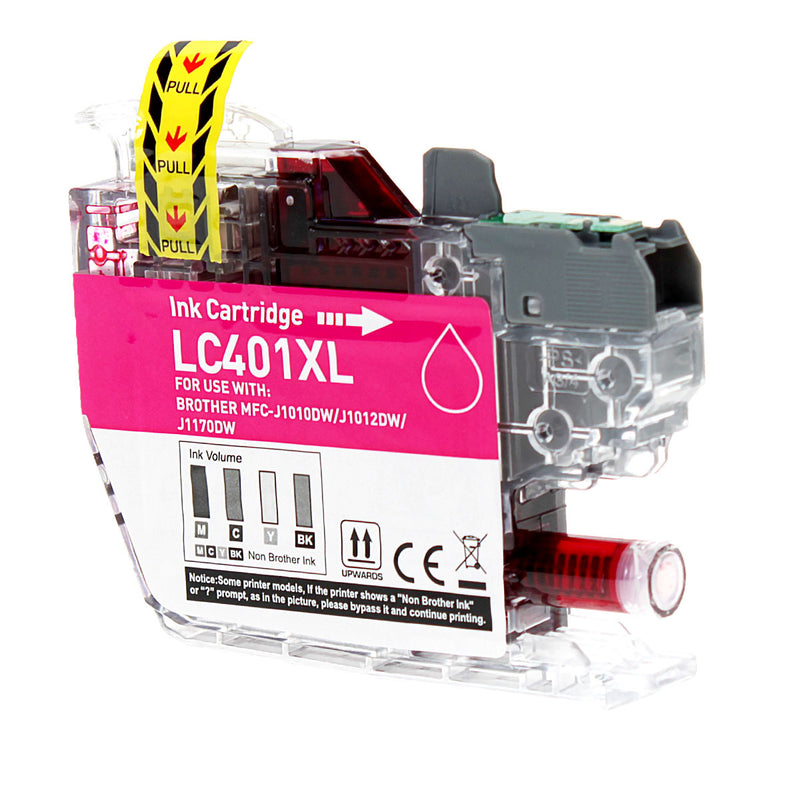 Compatible Brother LC401XLM Inkjet Cartridge, Magenta, 500 High Yield