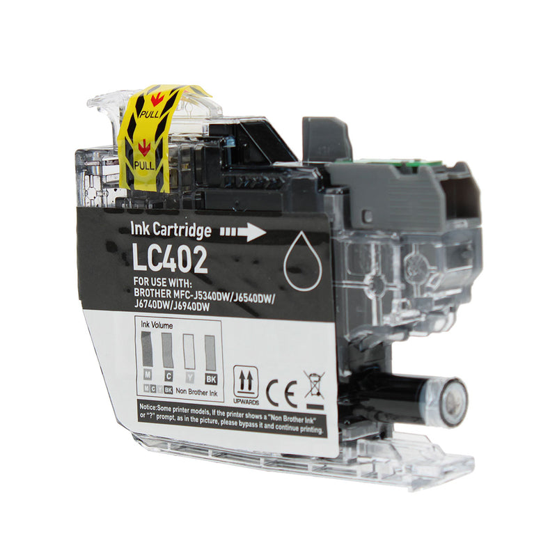 Compatible Brother LC402BK Inkjet Cartridge, Black, 550 Yield