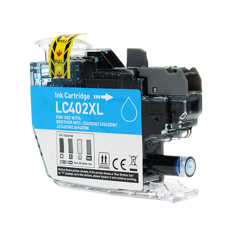 Compatible Brother LC402XLC Inkjet Cartridge, Cyan, 1500 High Yield