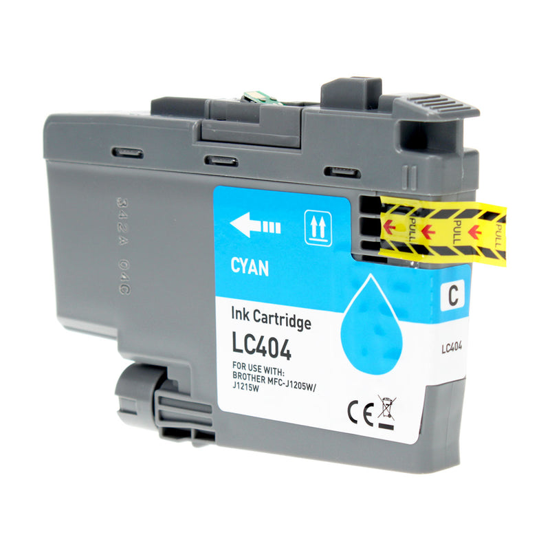 Compatible Brother LC404C Inkjet Cartridge, Cyan, 750 Yield