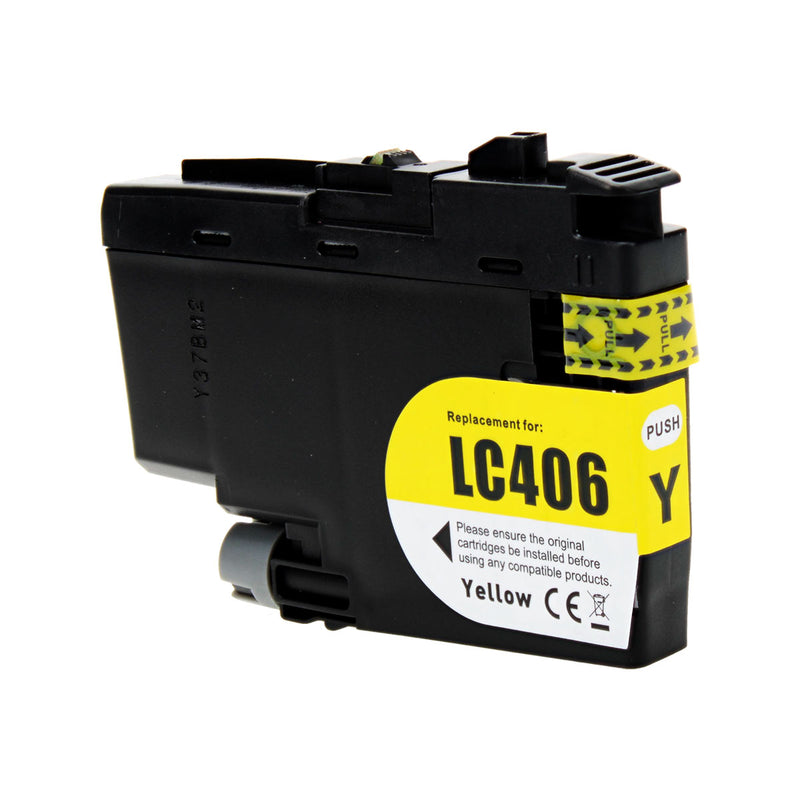 Compatible Brother LC406Y Inkjet Cartridge, Yellow, 1500 Yield