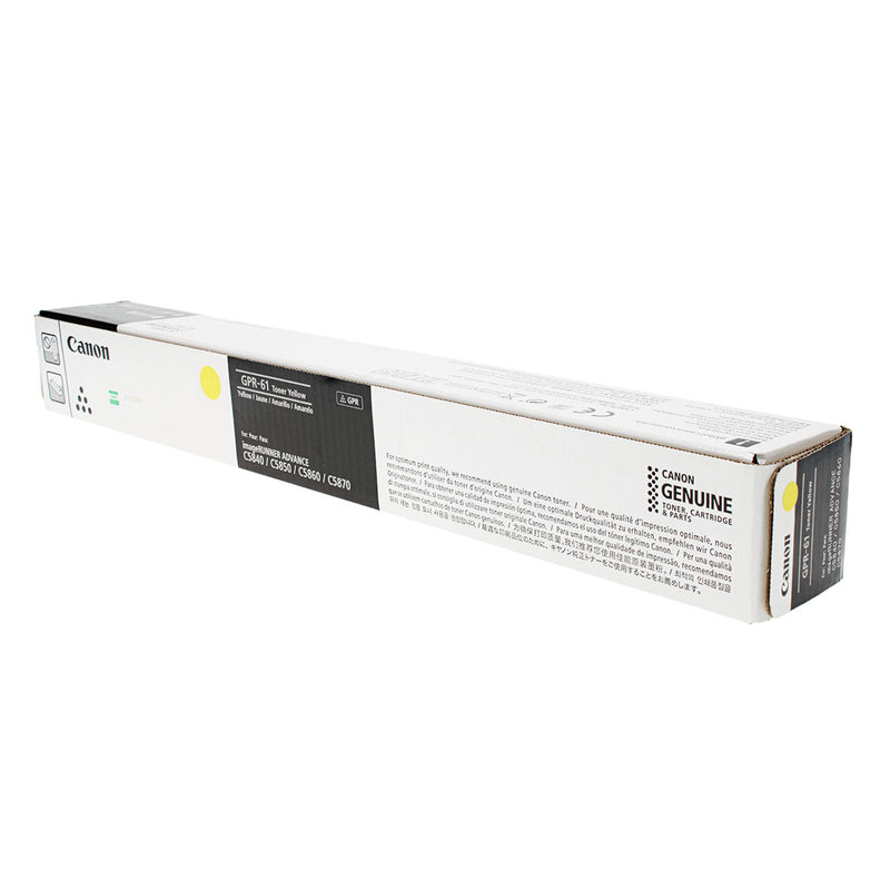 OEM Canon GPR-61 (3766C003) Toner Cartridge, Yellow, 60K Yield