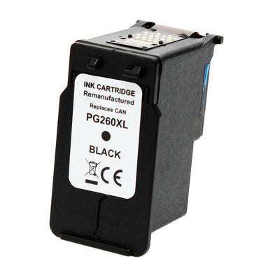 Remanufactured Canon PG-260XL (3706C001) InkJet Cartridge, Black, 400 High Yield