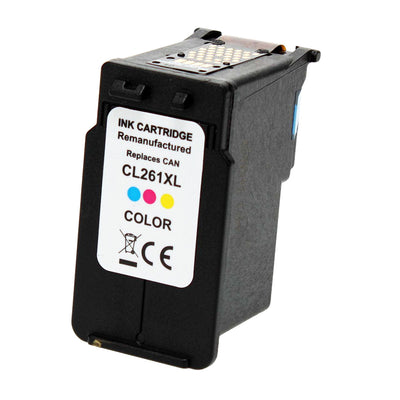 Remanufactured Canon CL-261XL (3724C001) InkJet Cartridge, Tri-Color, 300 High Yield