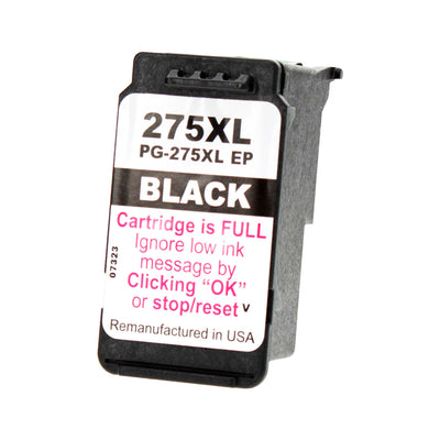 Remanufactured Canon PG-275XL (4981C001) InkJet Cartridge, Black, 400 High Yield